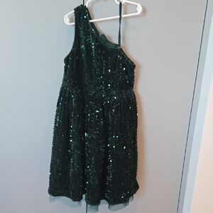 Grace Karin Green Sequin Kids Formal Dress